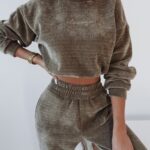 Komplet haftowany Honey Ola Voga khaki