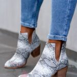 Botki z wycięciami Lady Foli II wężowe