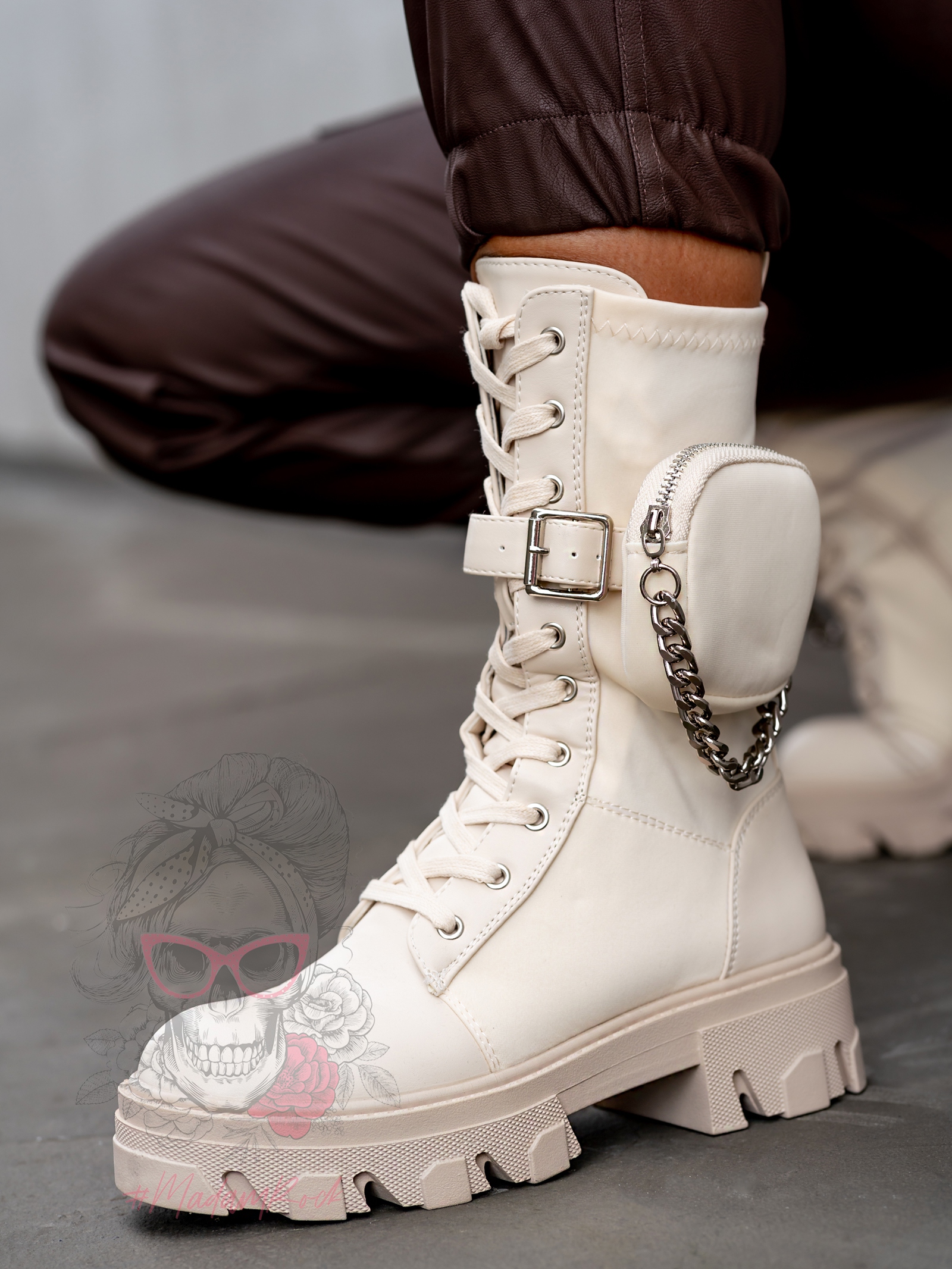 Workery z kieszonką Powers New Rock beżowe