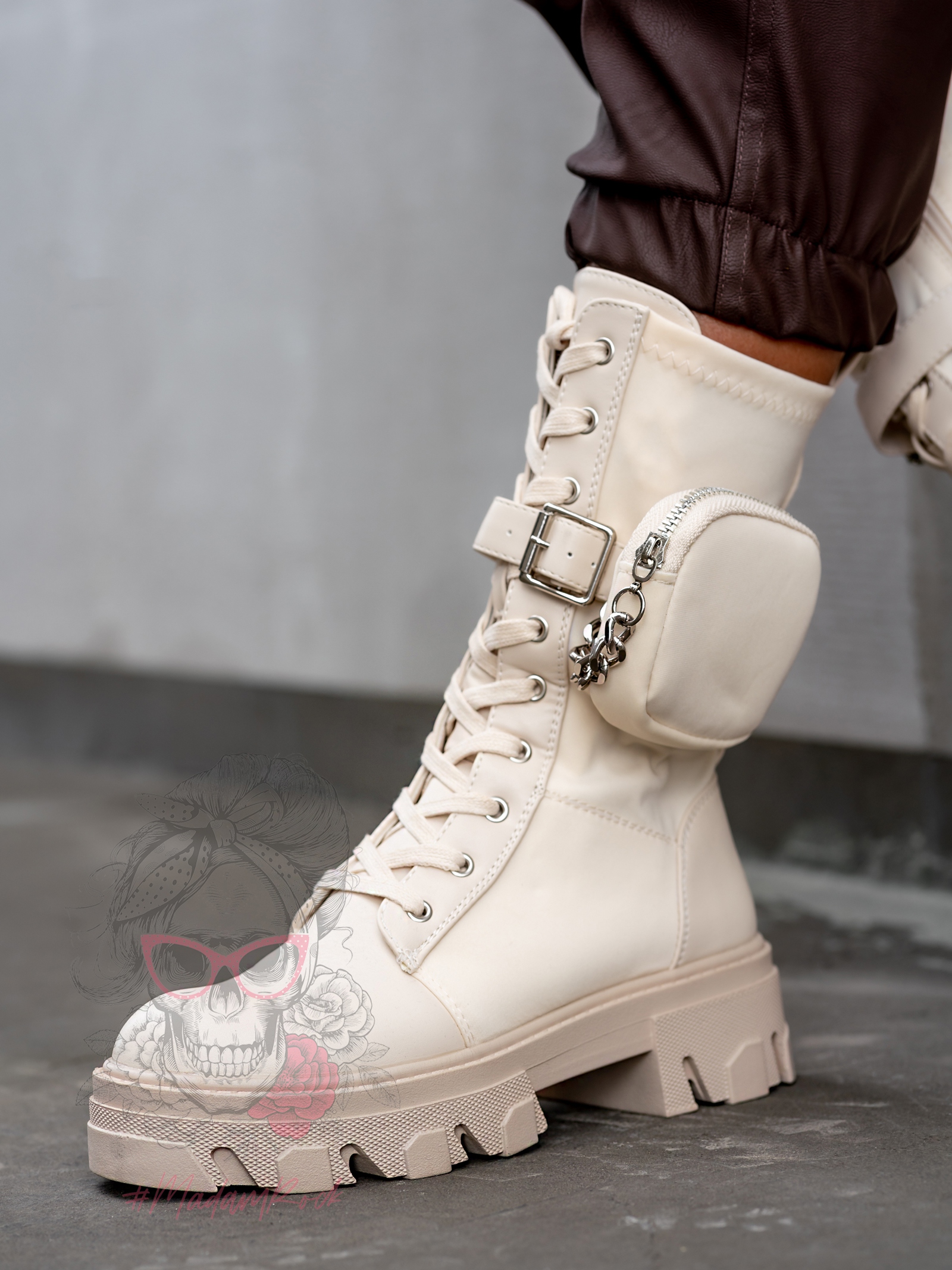 Workery z kieszonką Powers New Rock beżowe