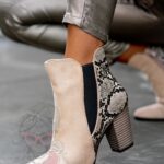 Botki w stylu kowbojskim Madam Cosac beżowe