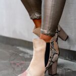 Botki w stylu kowbojskim Madam Cosac beżowe