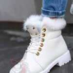 Timberki z futerkiem Madam Baix białe