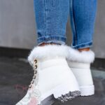 Timberki z futerkiem Madam Baix białe