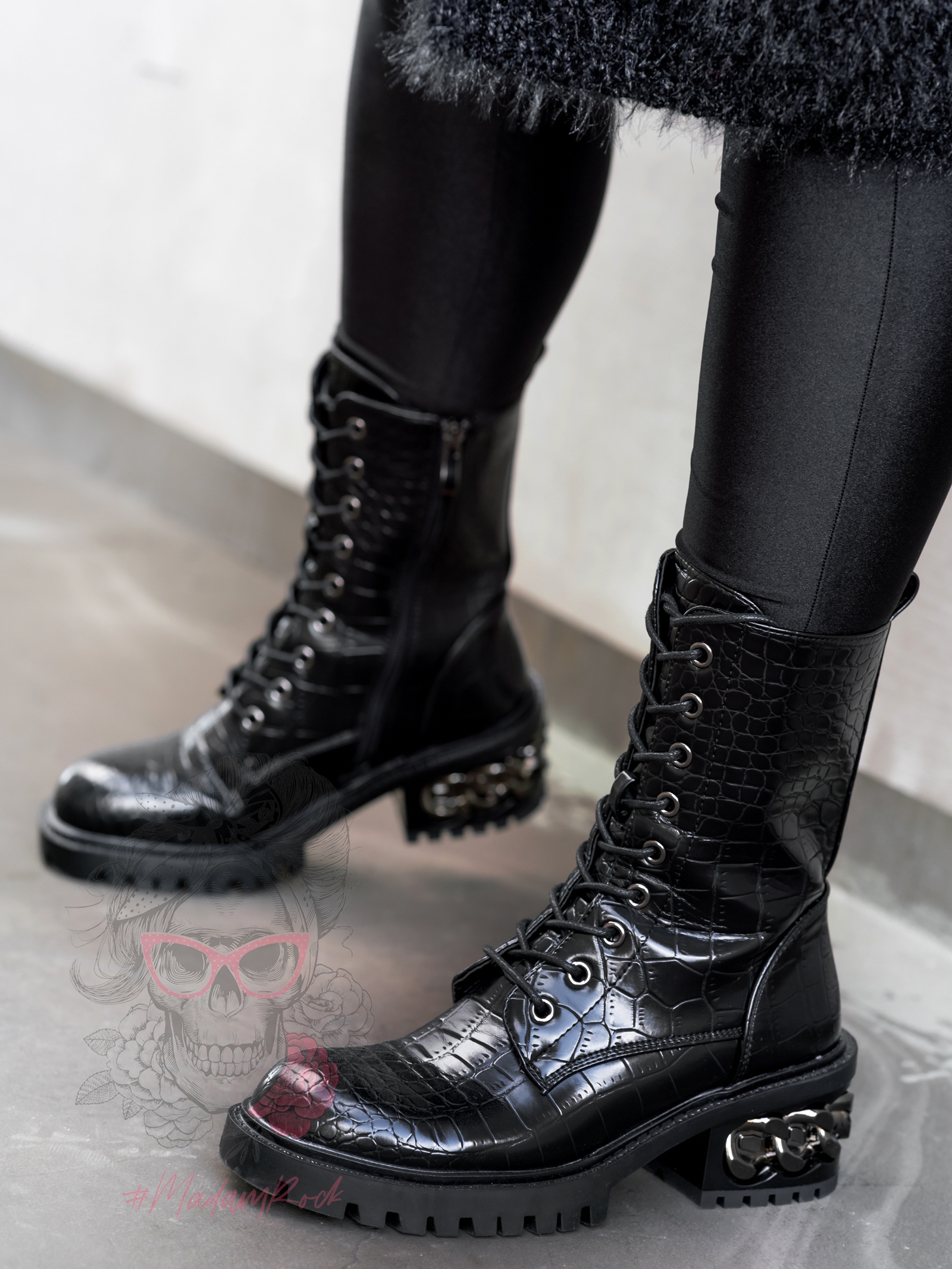 Workery eleganckie Kazo Rock wężowe