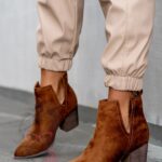 Botki z wycięciami Lady Foli III karmelowe