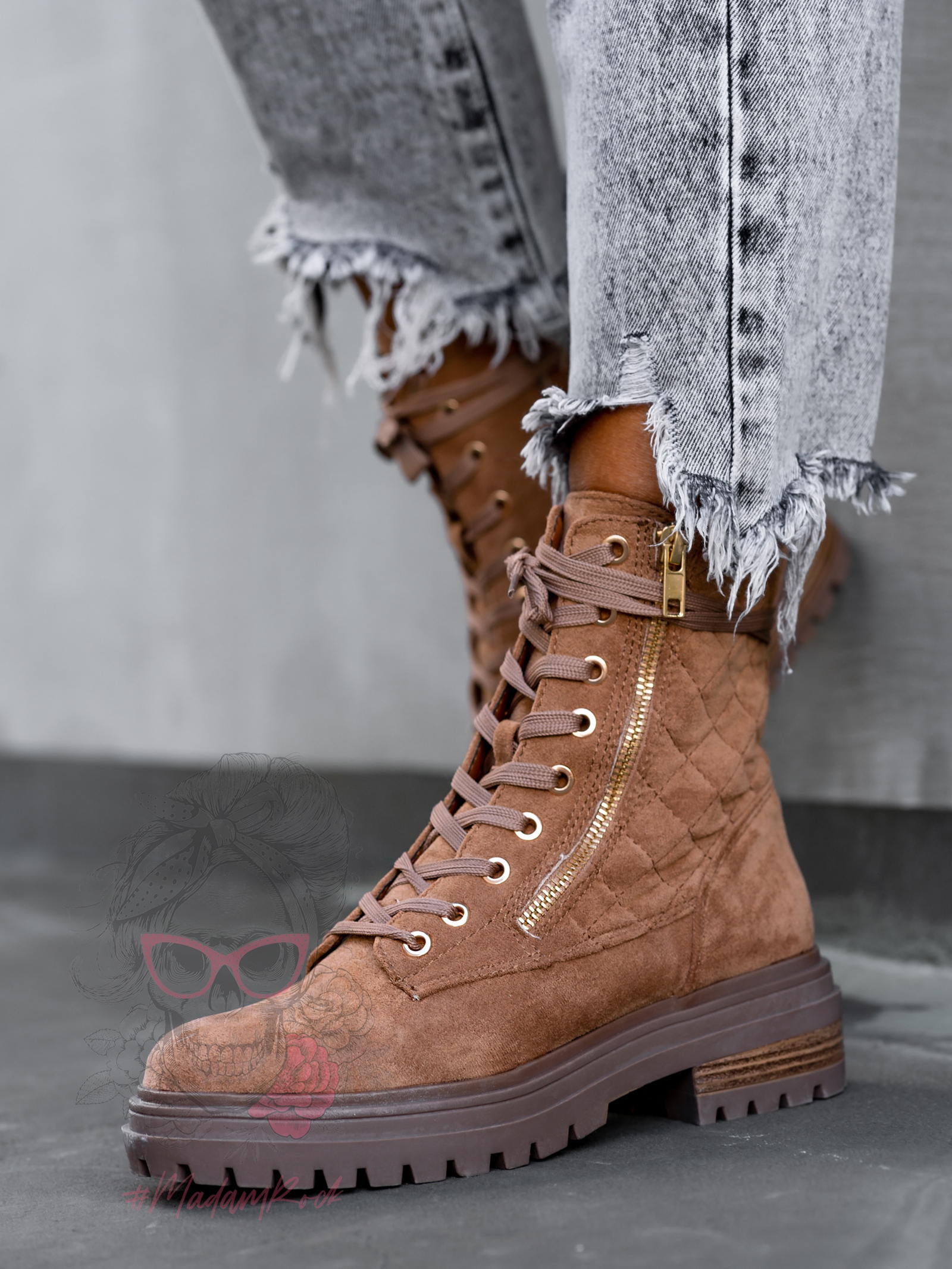 Botki zamszowe Madam Timber j.karmelowe Botki zamszowe Madam Timber j.karmelowe