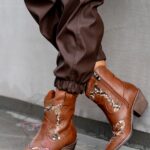 Botki w stylu kowbojskim Madam Cimera karmelowe