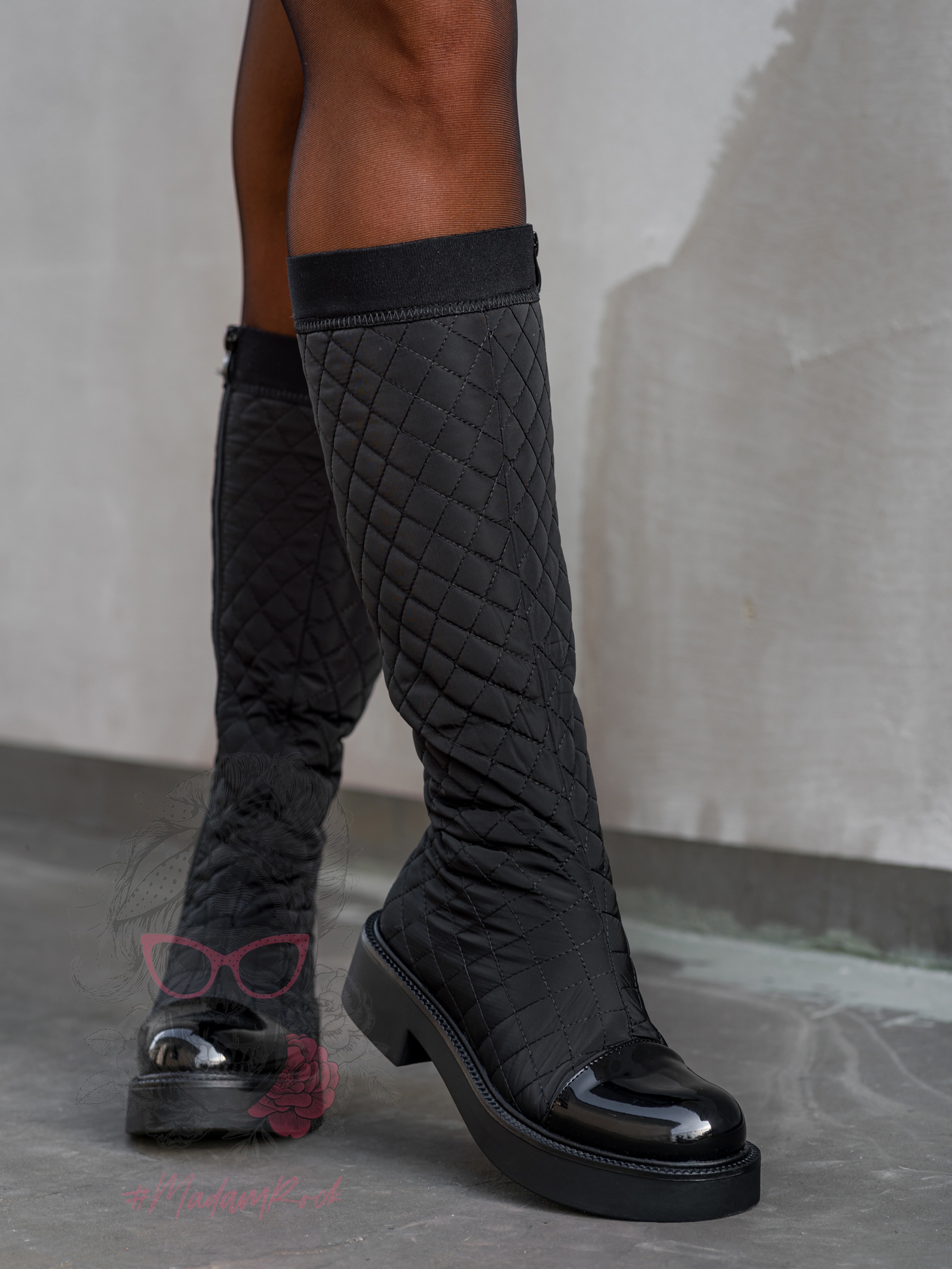 Kozaki pikowane Madam Malena czarne