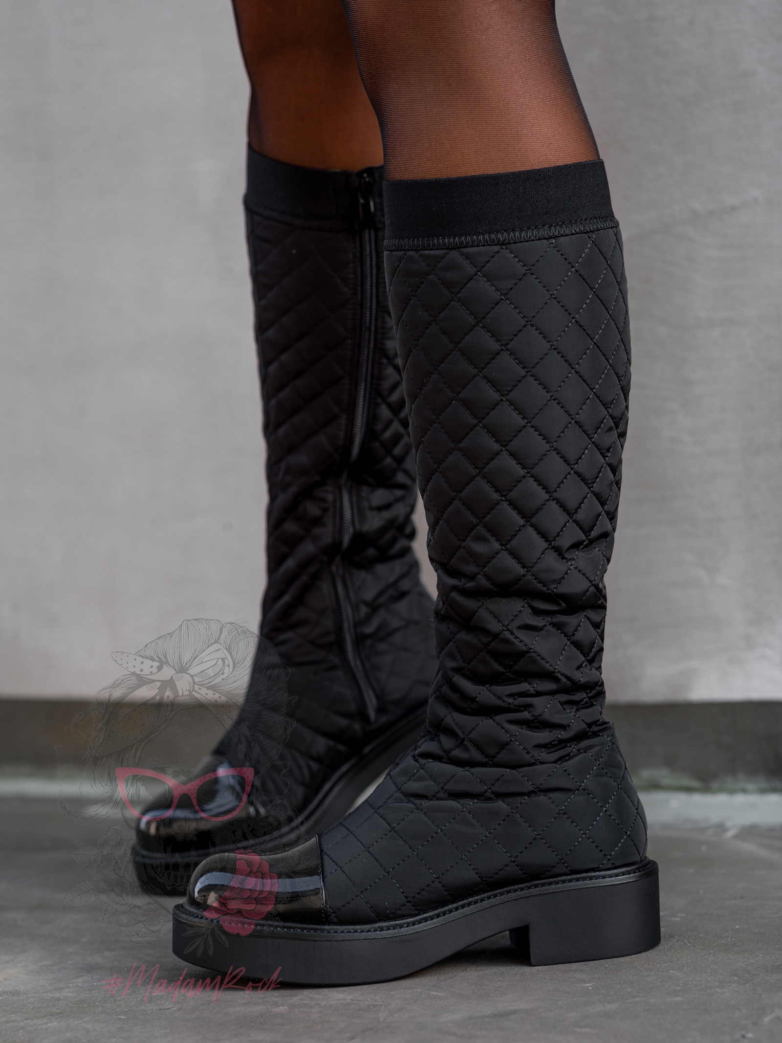 Kozaki pikowane Madam Malena czarne