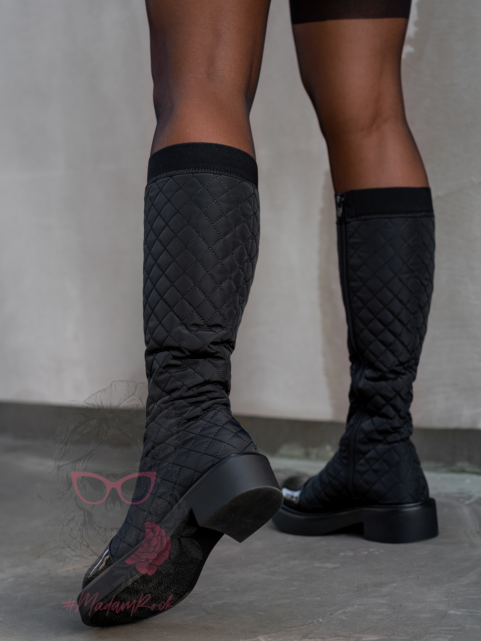 Kozaki pikowane Madam Malena czarne