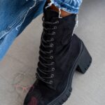 Botki na klocku Rock Geter czarne