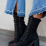 Botki na klocku Rock Geter czarne