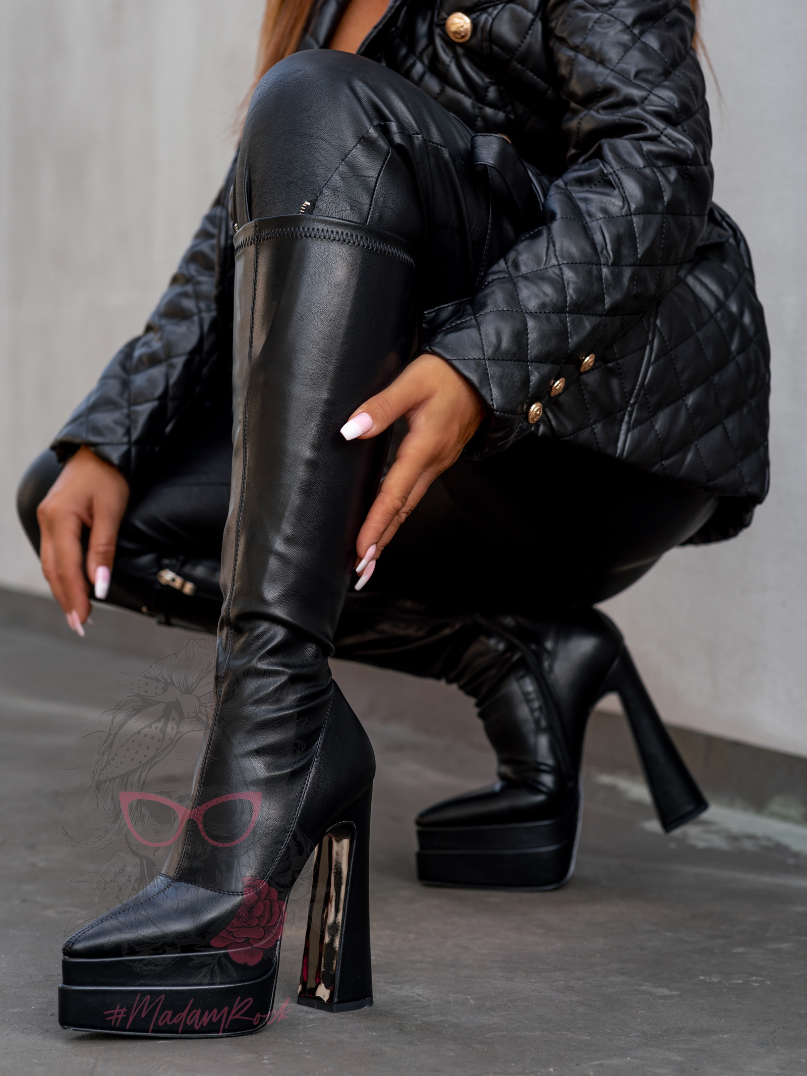 Kozaki elastyczne Rock Omens czarne Kozaki elastyczne Rock Omens czarne