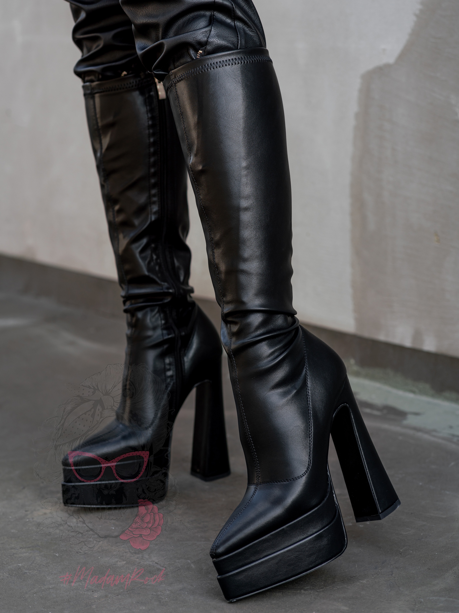 Kozaki elastyczne Rock Omens czarne Kozaki elastyczne Rock Omens czarne