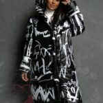 Kurtka długa MC Moon czarno-biała