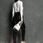 Spodnie skórzane bojówki Bogos czarne