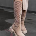 Kozaki oficerki kabaretki Rock Autoriz beżowe