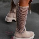 Kozaki oficerki kabaretki Rock Autoriz beżowe