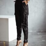 Spodnie skórzane bojówki Bogos czarne