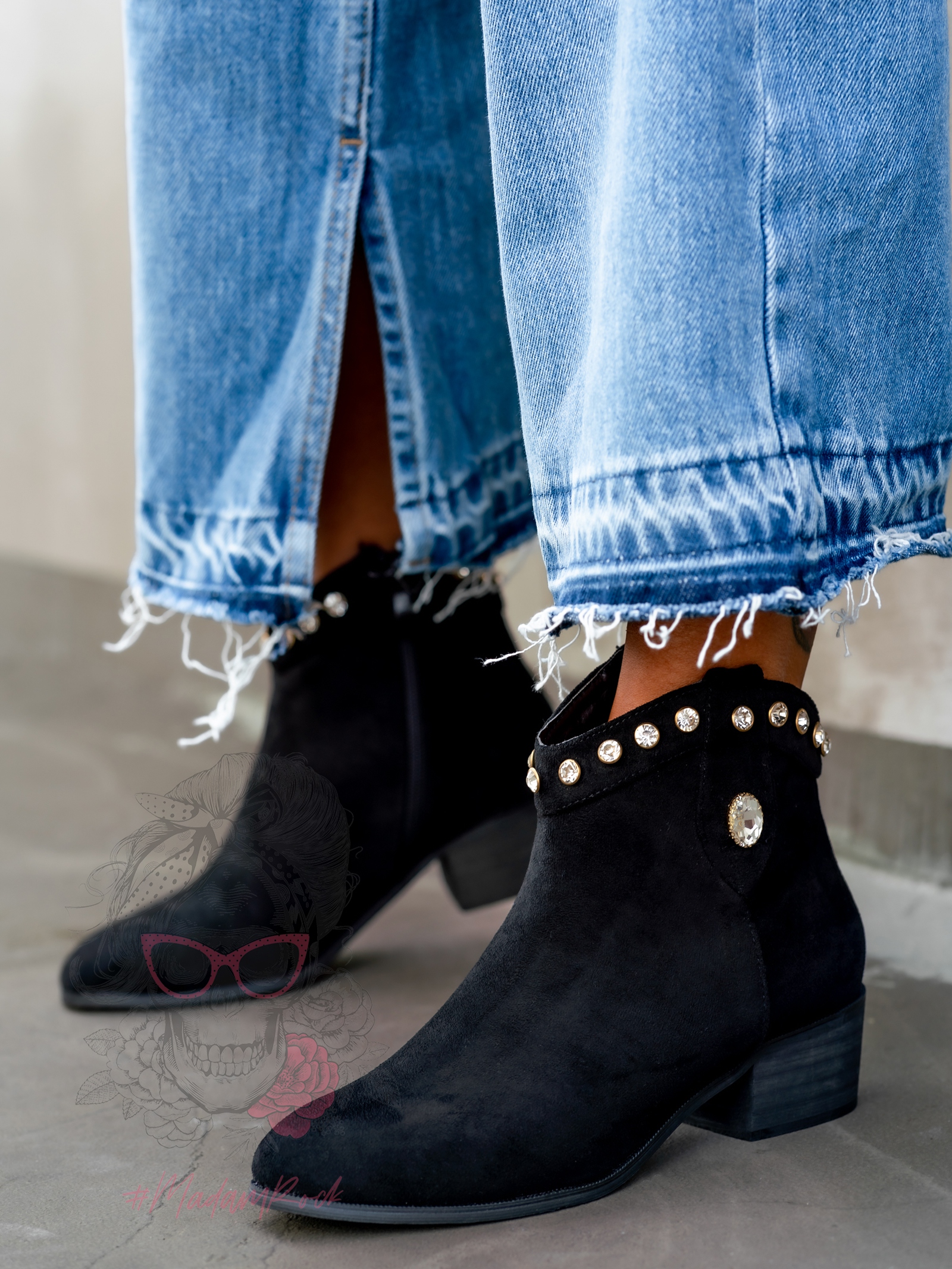 Botki zamszowe Madam Ullet czarne