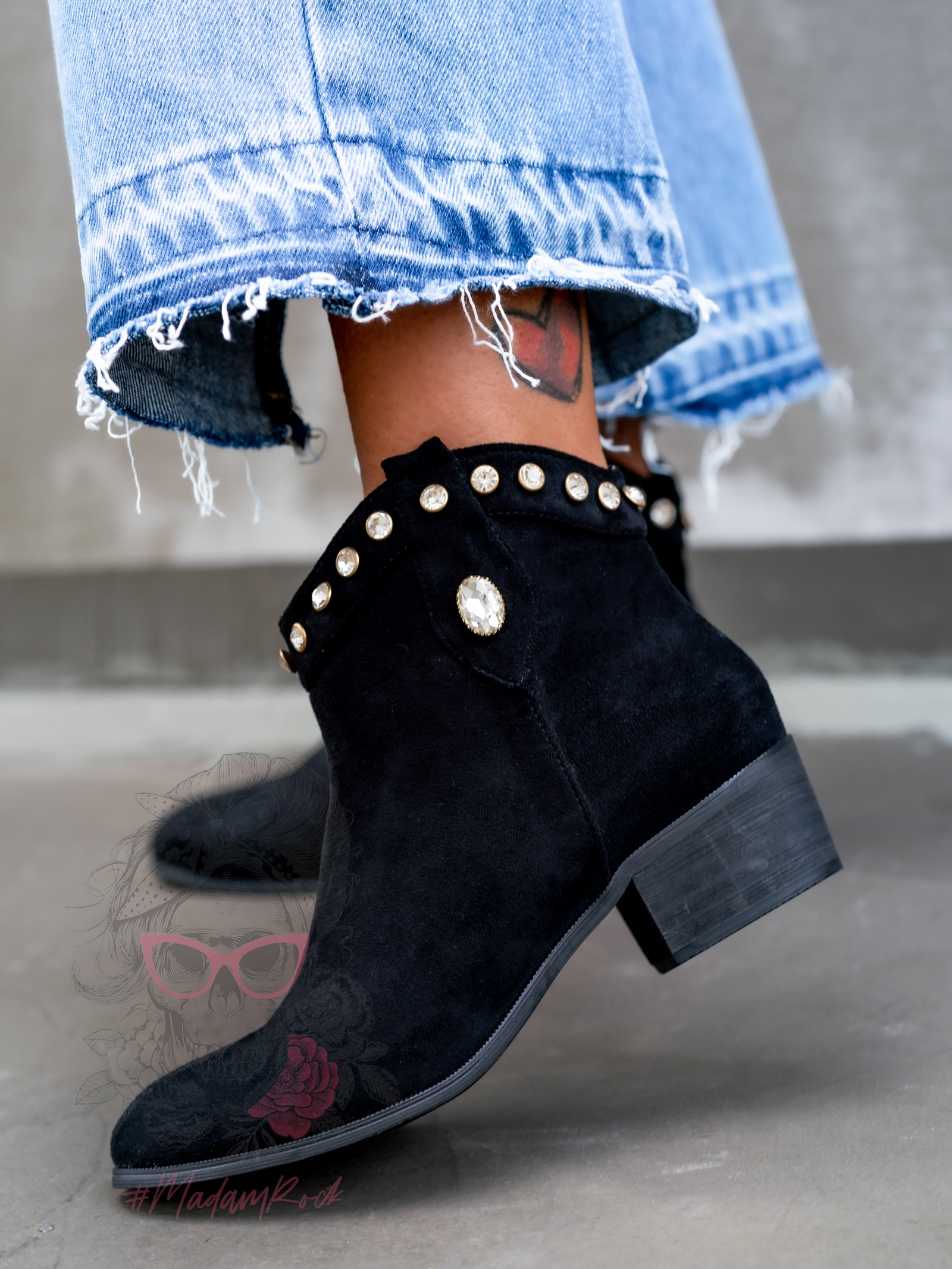 Botki zamszowe Madam Ullet czarne