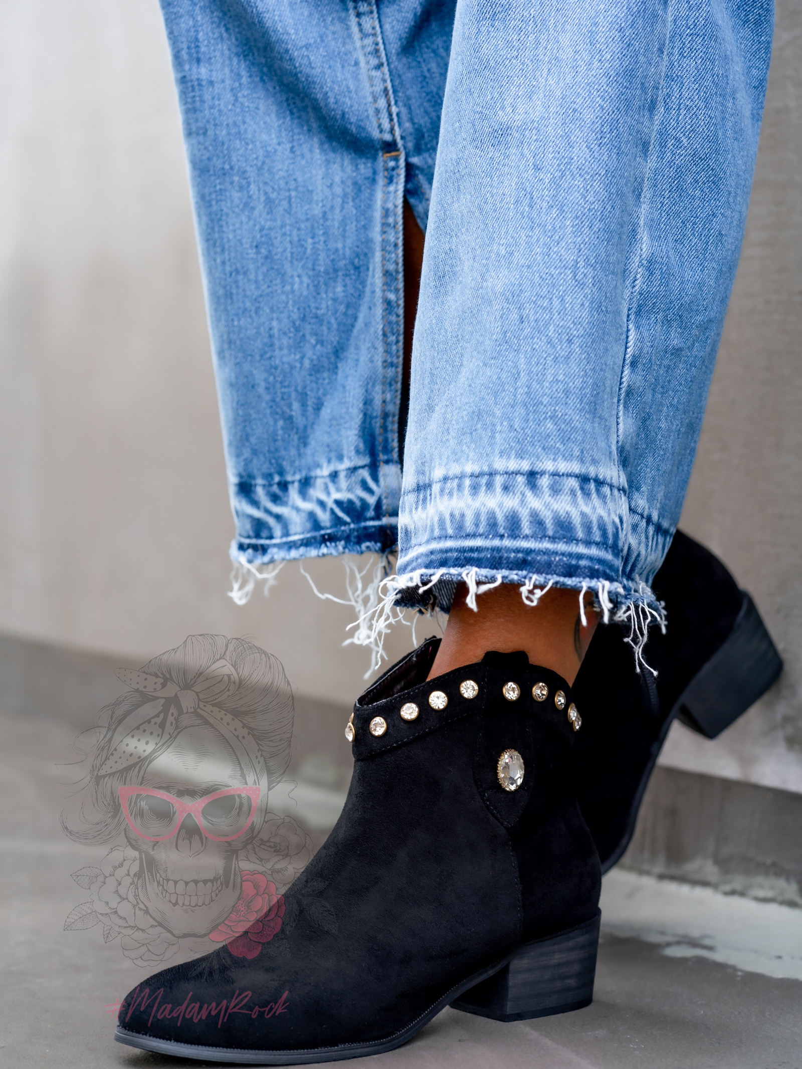 Botki zamszowe Madam Ullet czarne