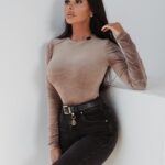 Body welurowe Ola Voga Classic Heat beżowe