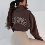 Bluza z kołnierzem Ola Voga Big Zipper brązowa