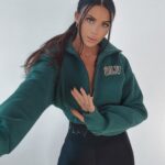 Bluza z kołnierzem Ola Voga Big Zipper butelkowa zieleń