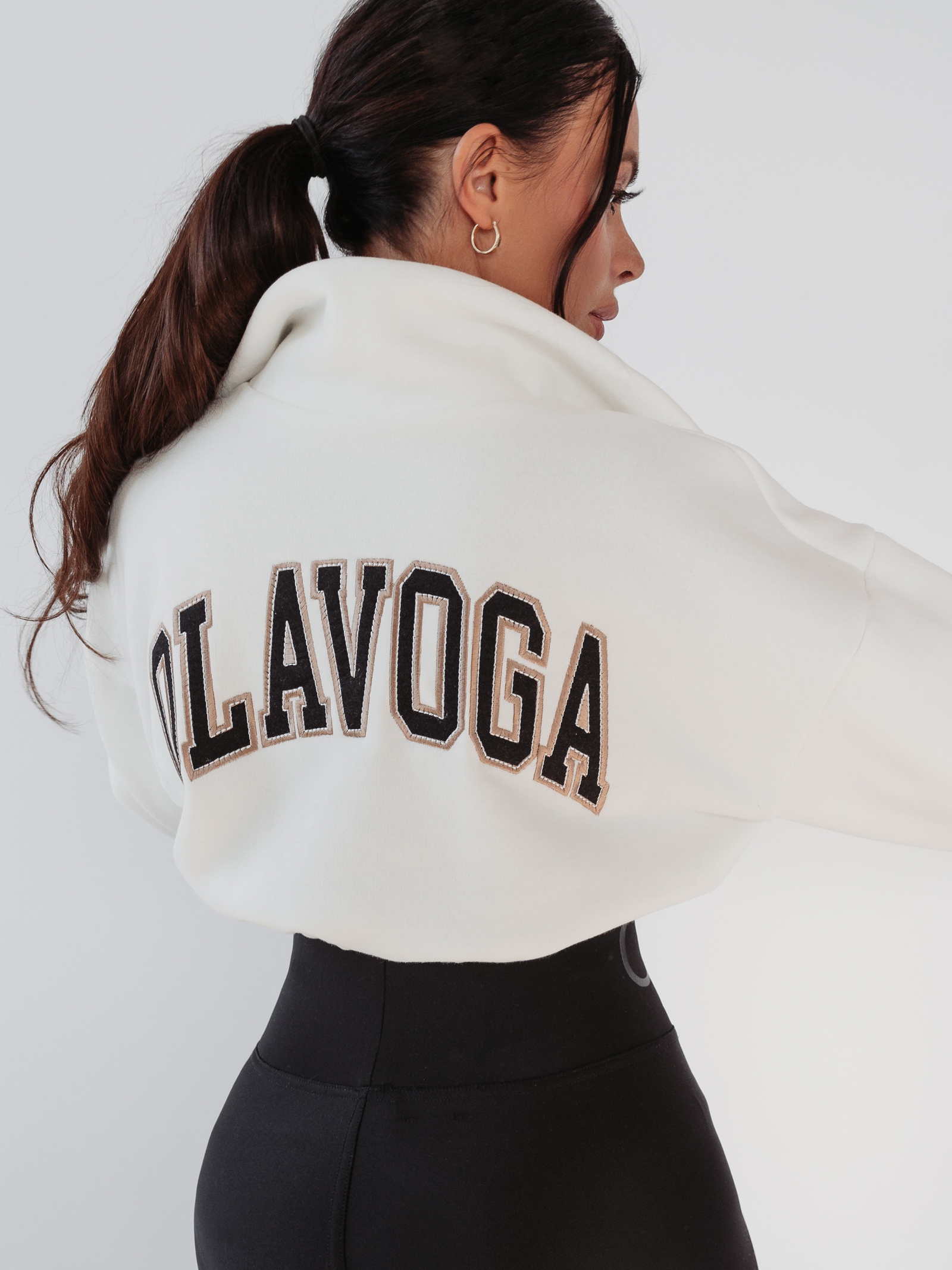 Bluza z kołnierzem Ola Voga Big Zipper ecru