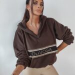 Bluza polarowa z kapturem Ola Voga Teddy brązowa