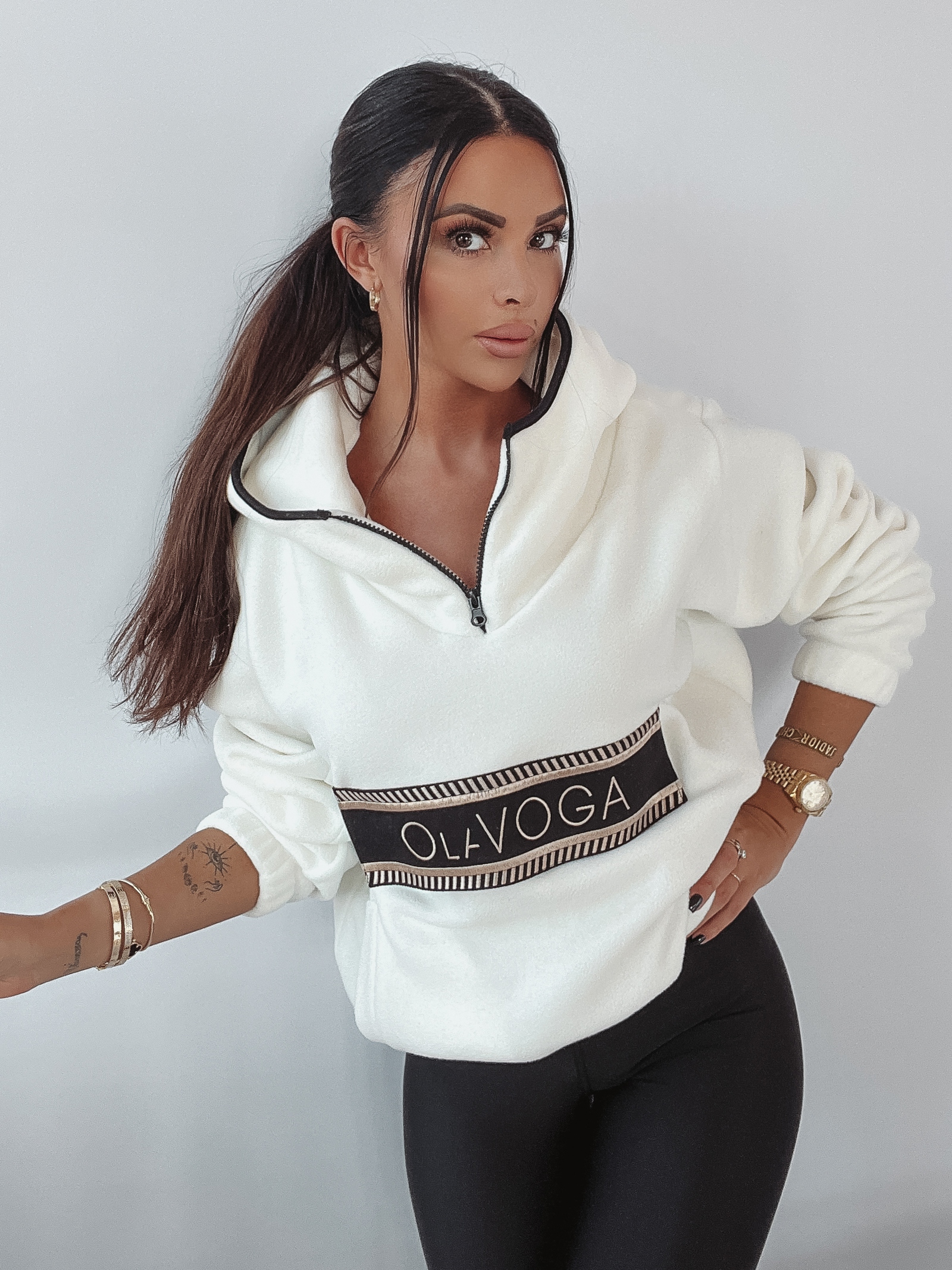 Bluza polarowa z kapturem Ola Voga Teddy ecru Bluza polarowa z kapturem Ola Voga Teddy ecru