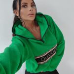 Bluza polarowa z kapturem Ola Voga Teddy zielona