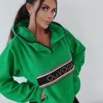 Bluza polarowa z kapturem Ola Voga Teddy zielona