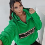 Bluza polarowa z kapturem Ola Voga Teddy zielona