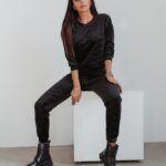 Komplet welurowy Soft Olv Ola Voga czarne