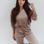 Komplet welurowy Soft Olv Ola Voga beżowe