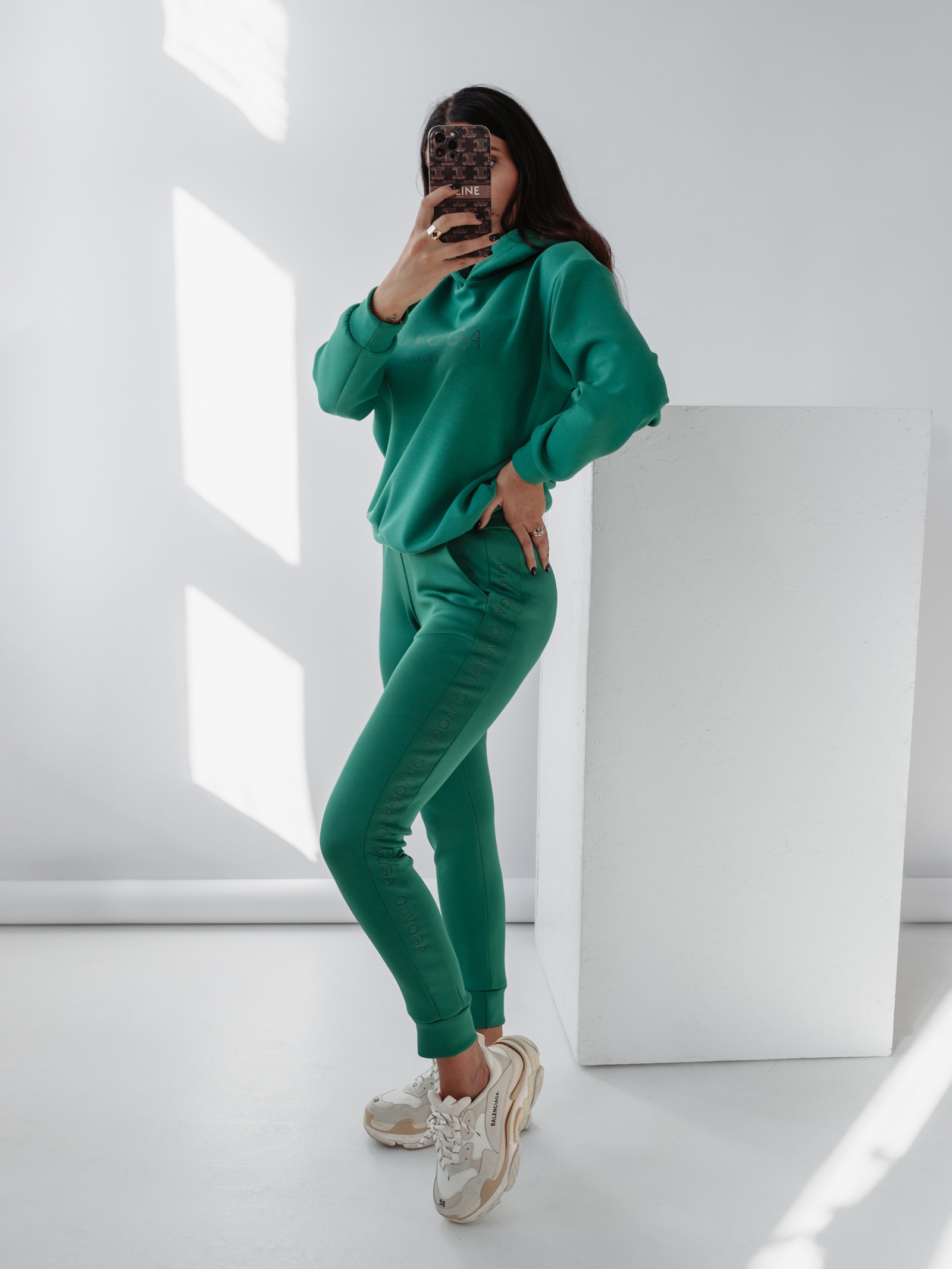 Komplet klasyczny Ola Voga Long Logo Woman zielony