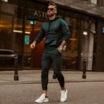 Komplet męski Long Logo Man Ola Voga butelkowa zieleń