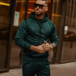 Komplet męski Long Logo Man Ola Voga butelkowa zieleń