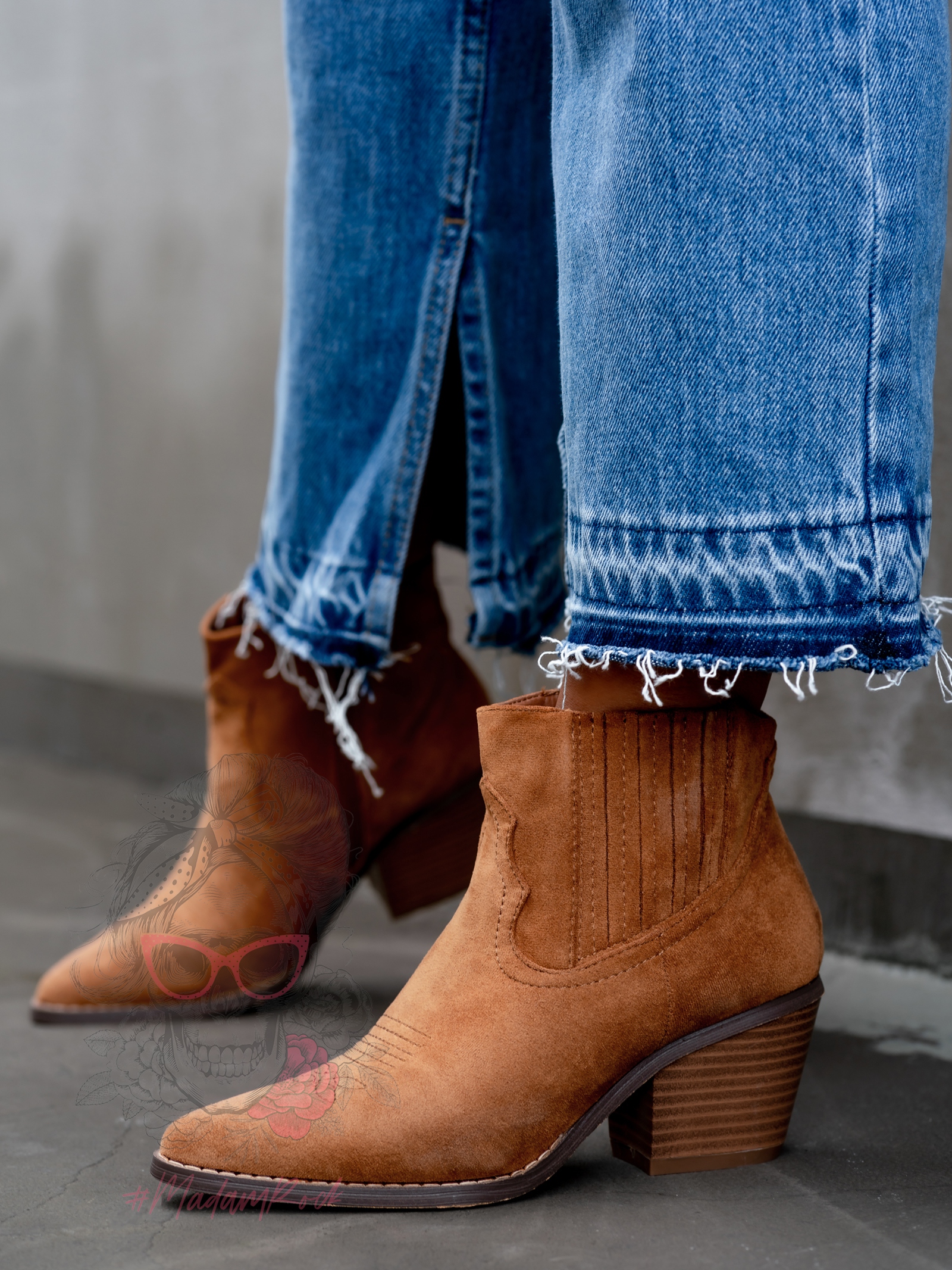 Botki w stylu kowbojskim Madam Argentina II karmelowe