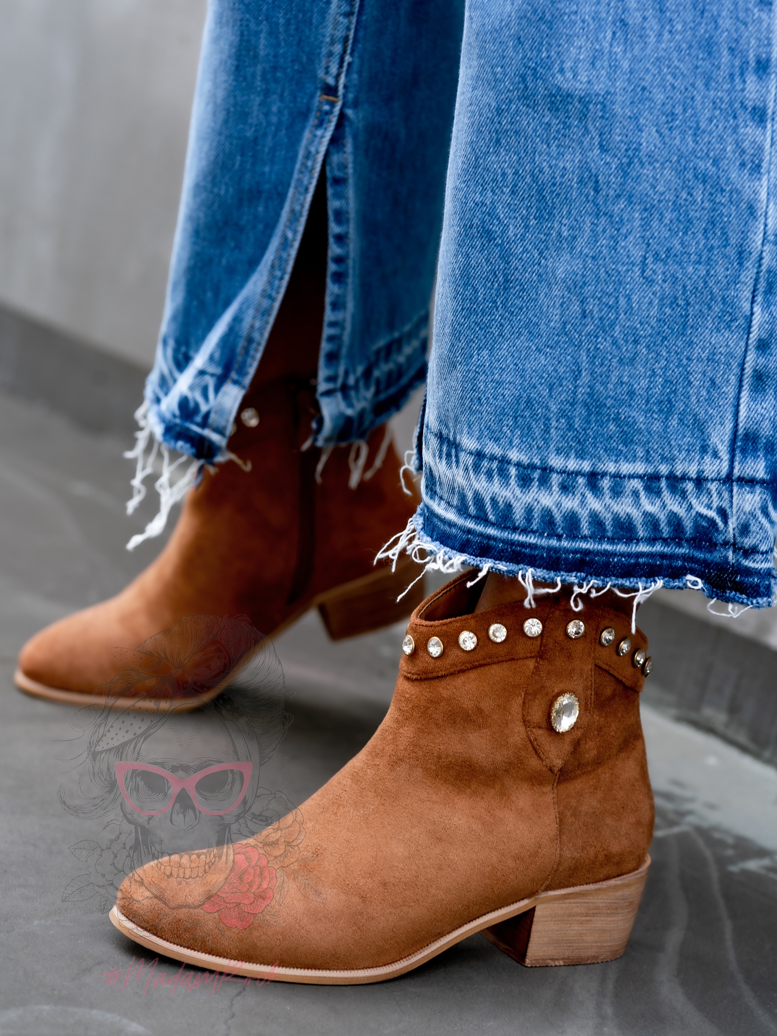 Botki zamszowe Madam Ullet karmelowe Botki zamszowe Madam Ullet karmelowe