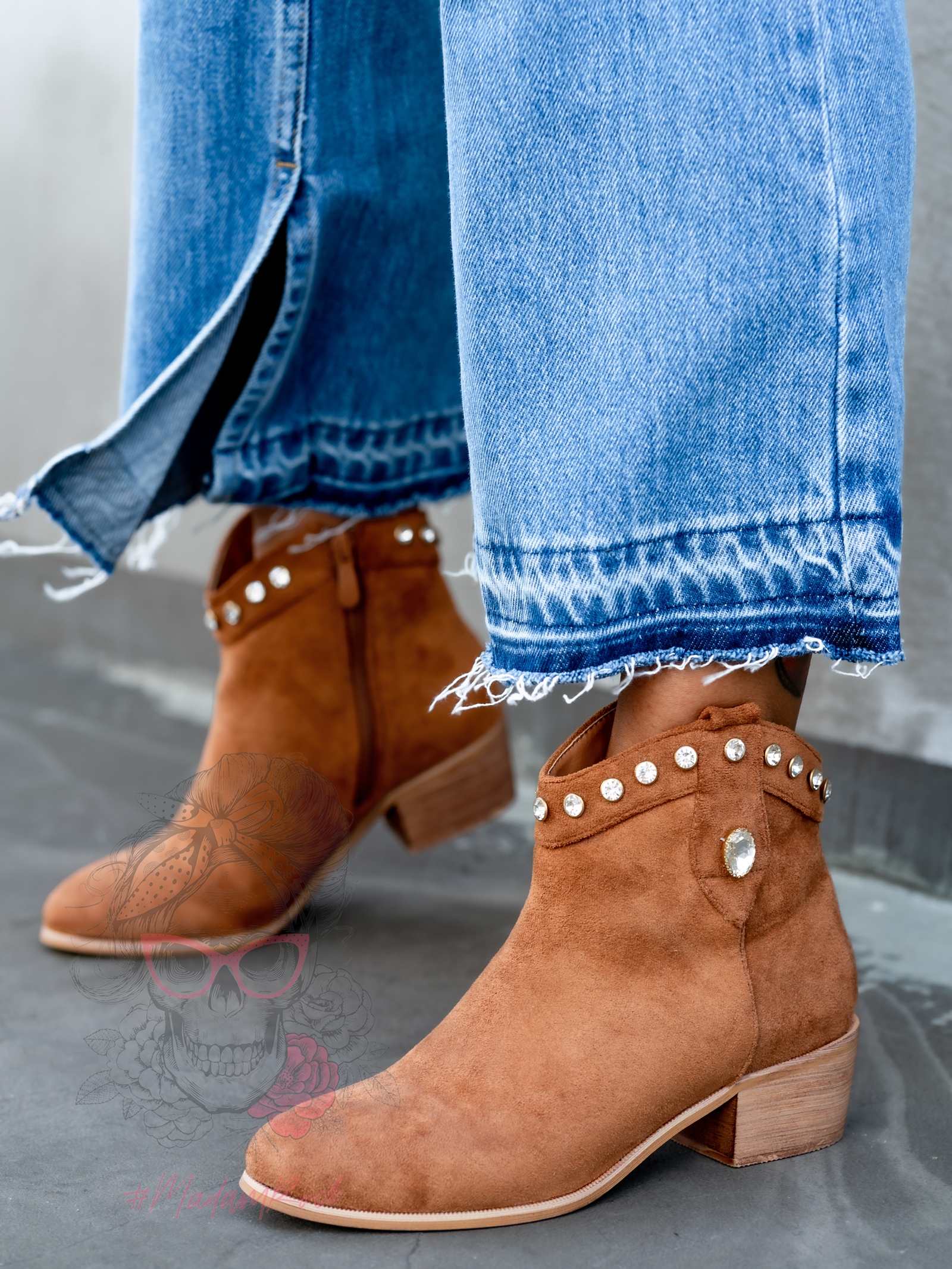 Botki zamszowe Madam Ullet karmelowe Botki zamszowe Madam Ullet karmelowe