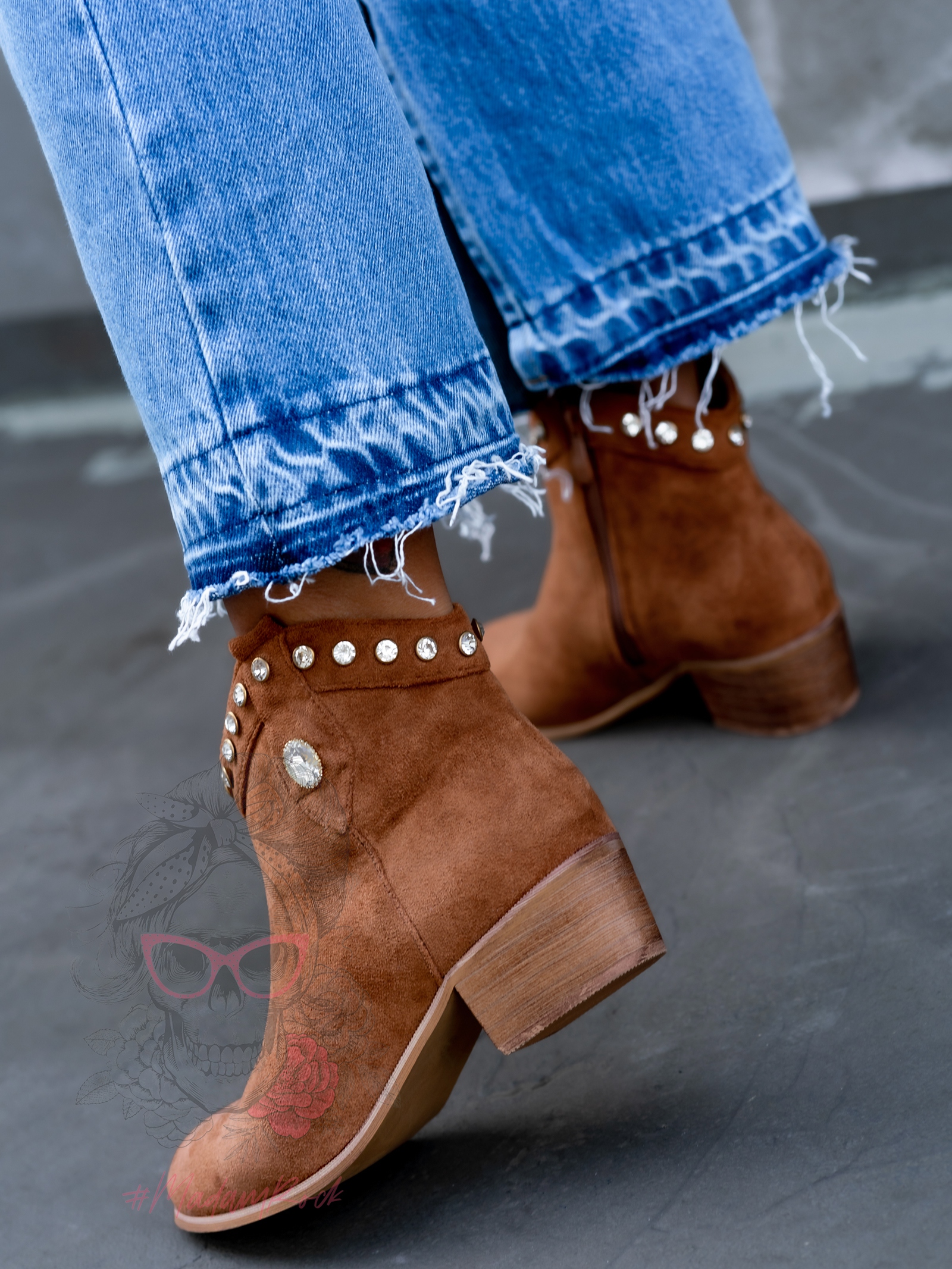 Botki zamszowe Madam Ullet karmelowe Botki zamszowe Madam Ullet karmelowe