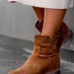 Botki na koturnie Madam Tella karmelowe