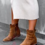 Botki na koturnie Madam Tella karmelowe