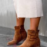 Botki na koturnie Madam Tella karmelowe