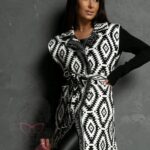 Kamizelka dzianinowa Astec czarno-biała