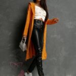 Kardigan długi Leaki Rock pomarańczowy